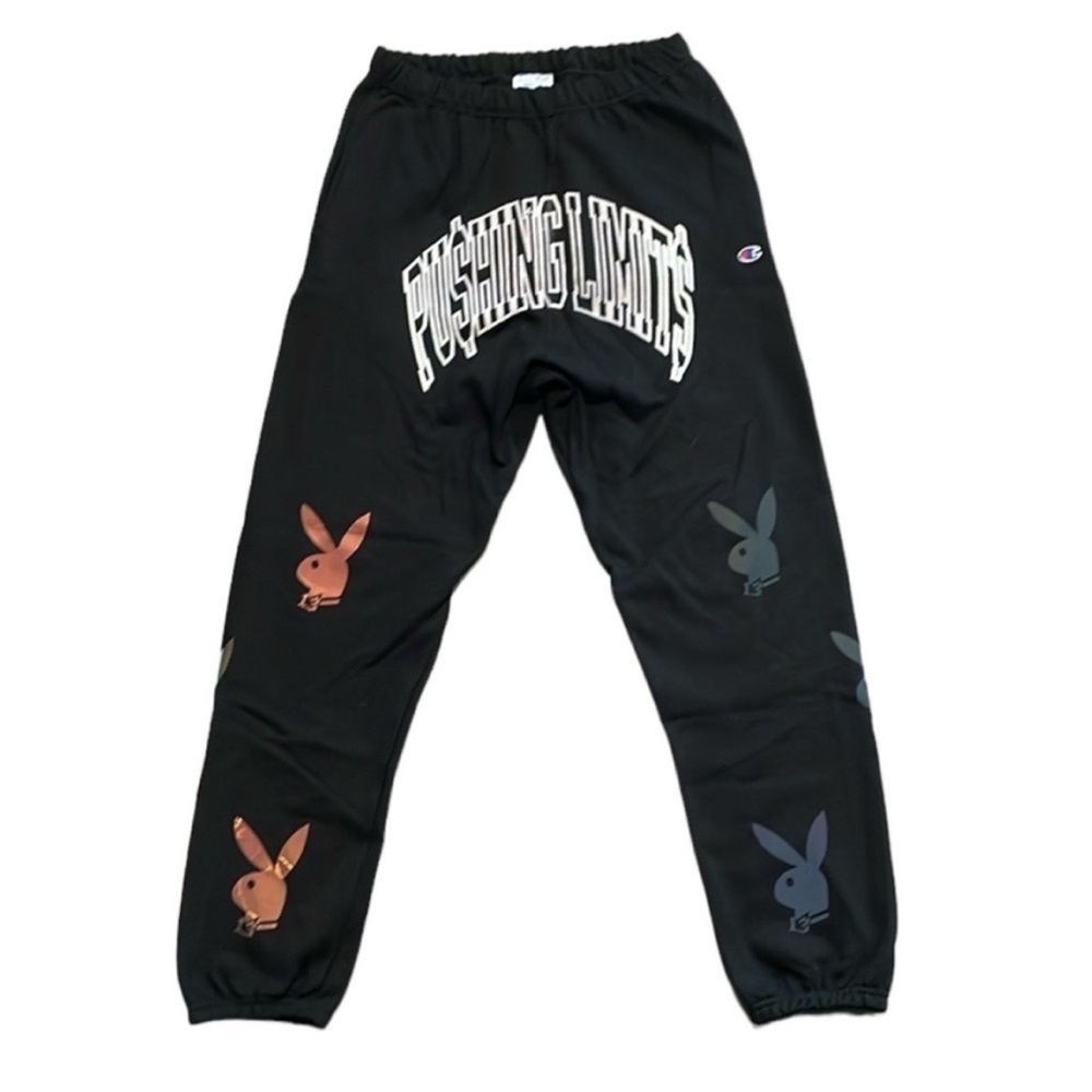Unisex Champion Holographic Playboy “PU$HING LIMIT$” Sweatpants